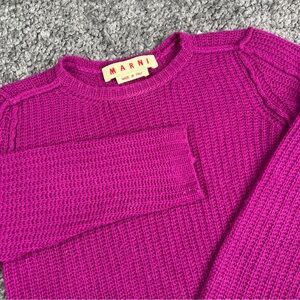 Marni Purple Cropped 100% Cashmere Sweater